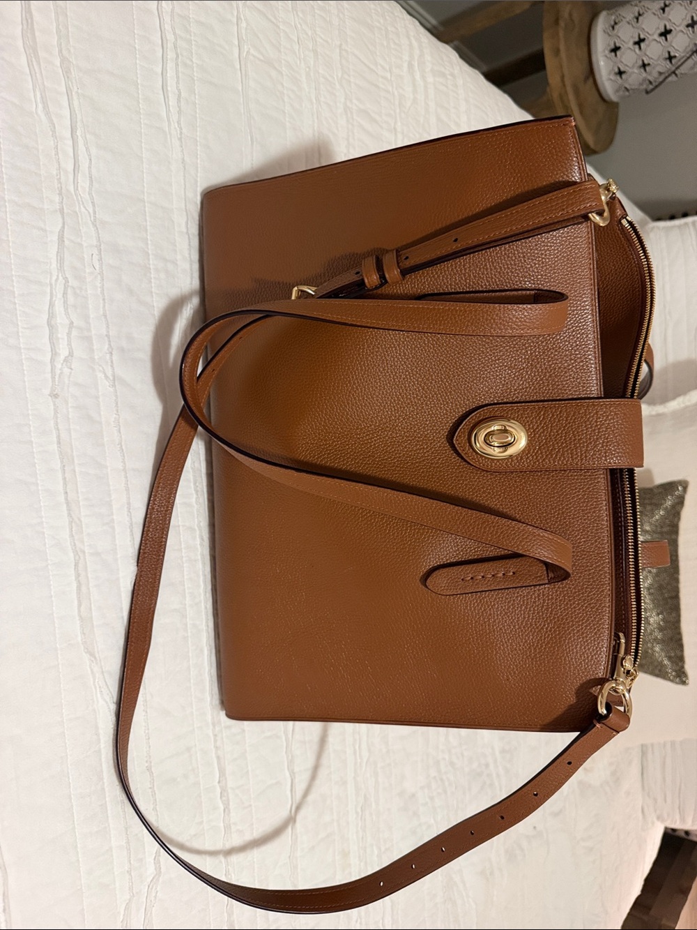 Coach Brown Leather Shoulder Laptop Bag